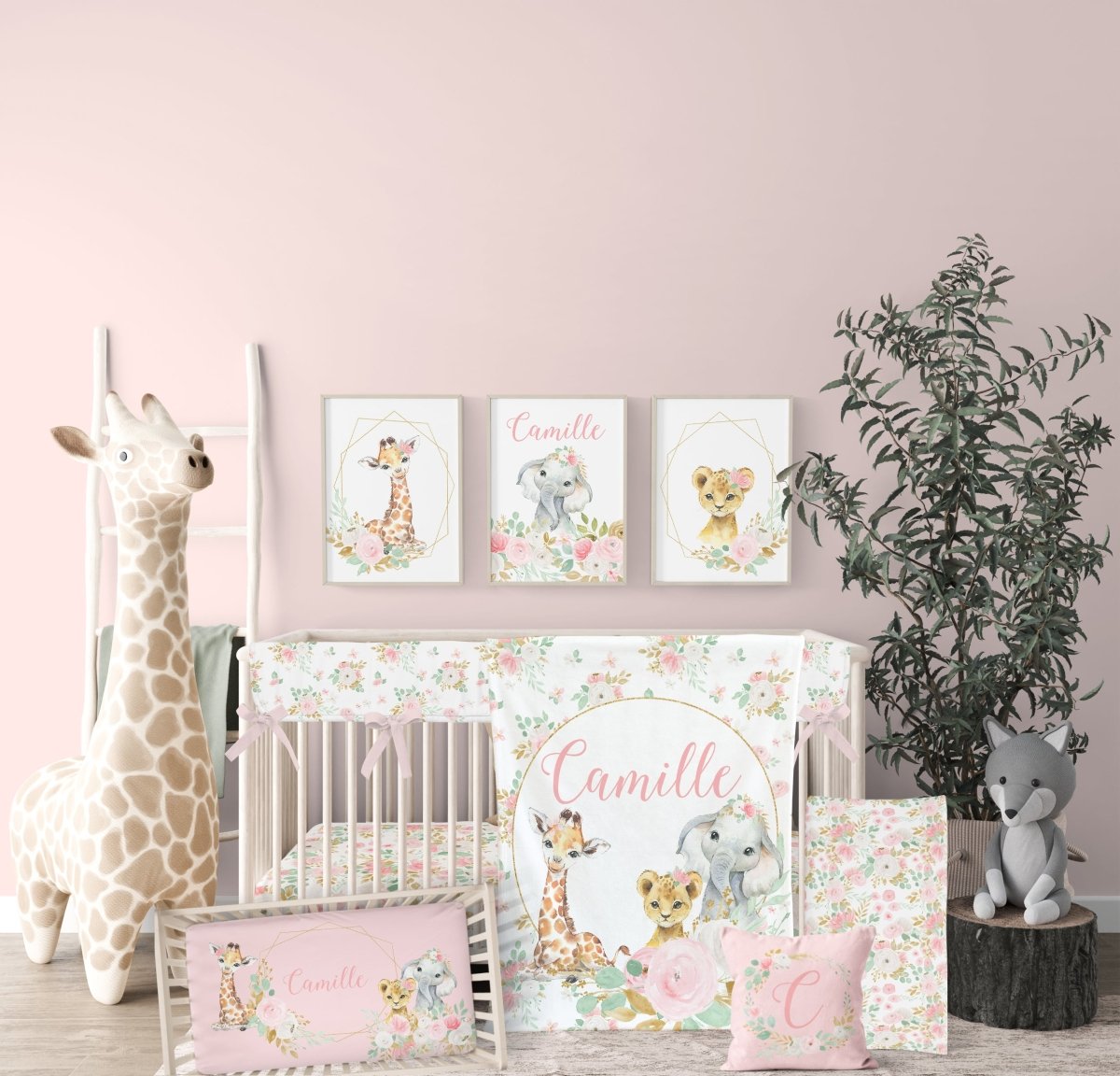 Floral Jungle Crib Sheet - gender_girl, Theme_Floral, Theme_Jungle