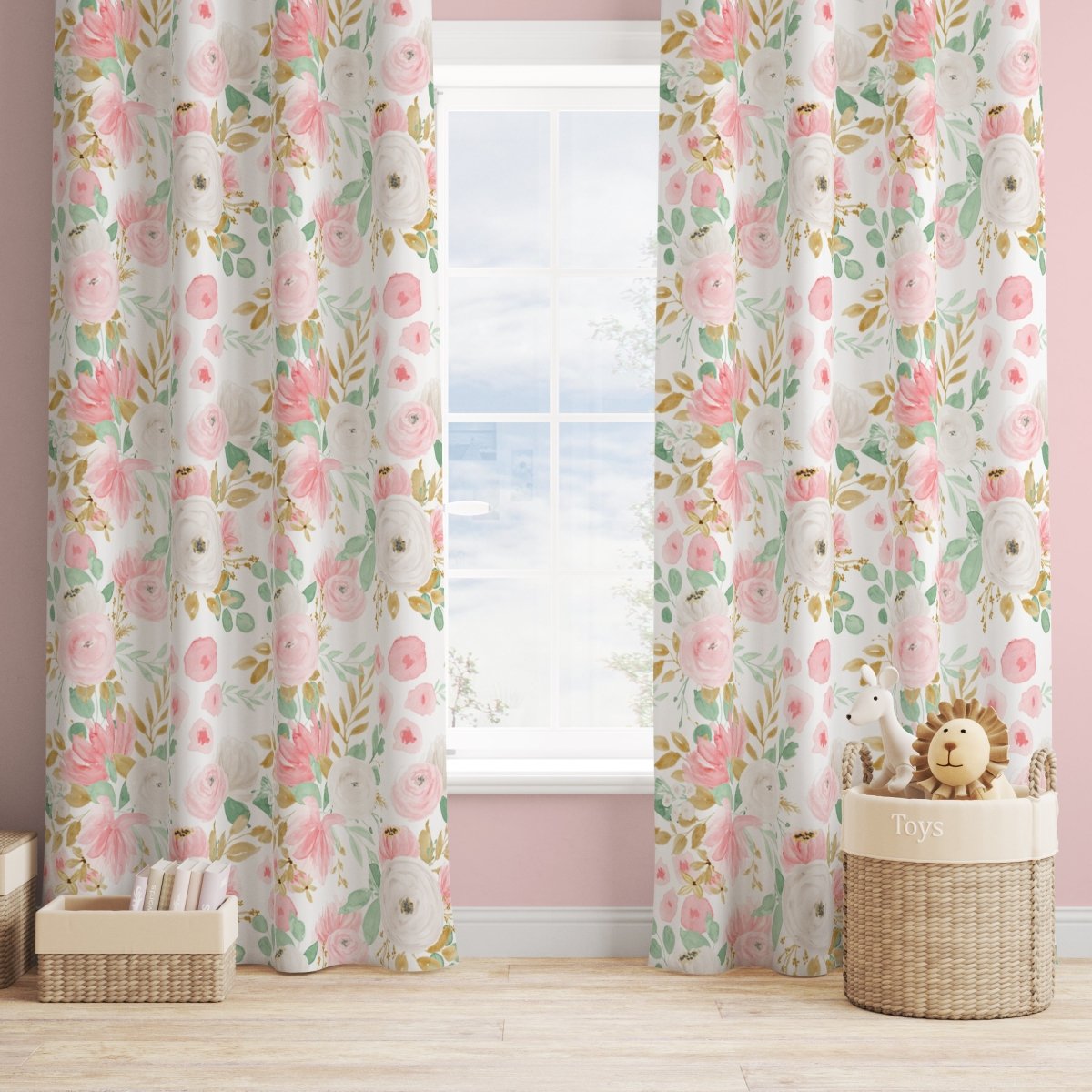 Floral Jungle Curtain Panel - Floral Jungle, gender_girl, Theme_Floral