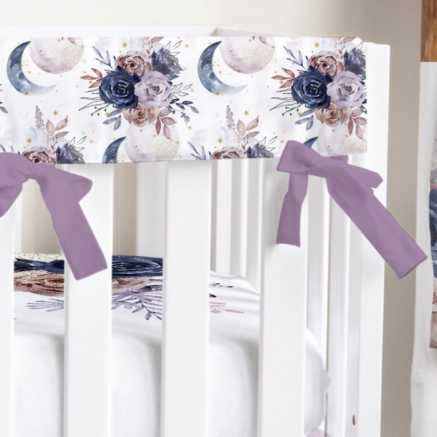 Floral Moon Crib Rail Guards - Floral Moon, gender_girl, Theme_Boho