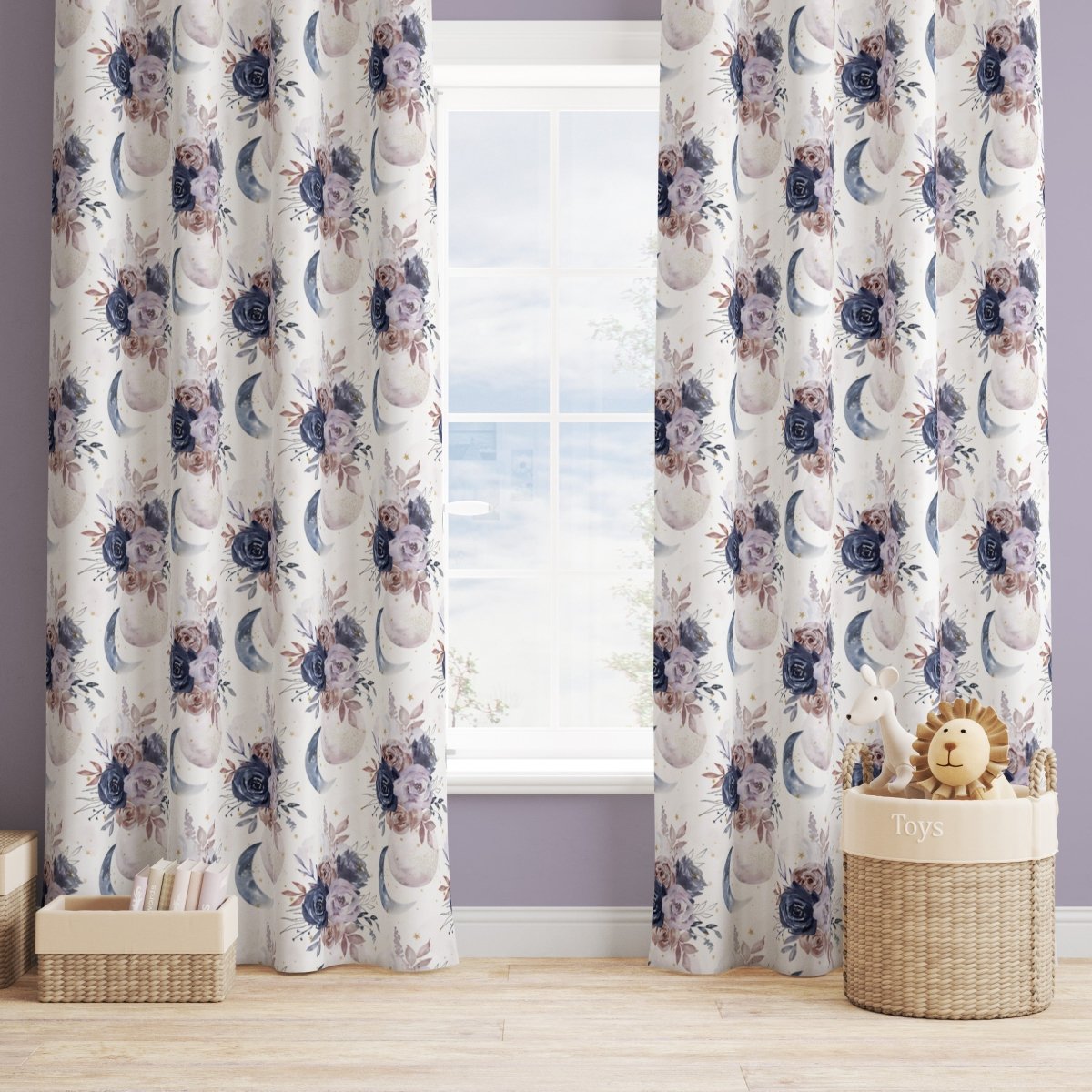 Floral Moon Curtain Panel