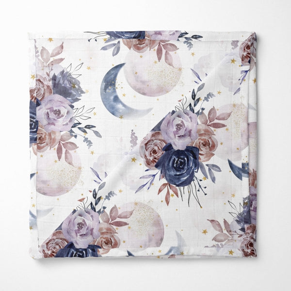 Floral Moon Muslin Blanket - Floral Moon, gender_girl, Theme_Boho