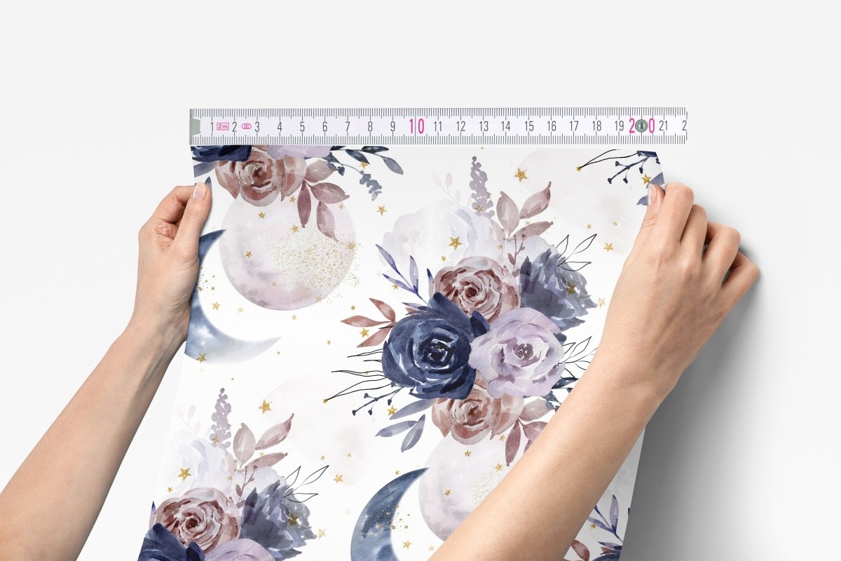 Floral Moon Peel & Stick Wallpaper - Floral Moon, gender_girl, Theme_Boho