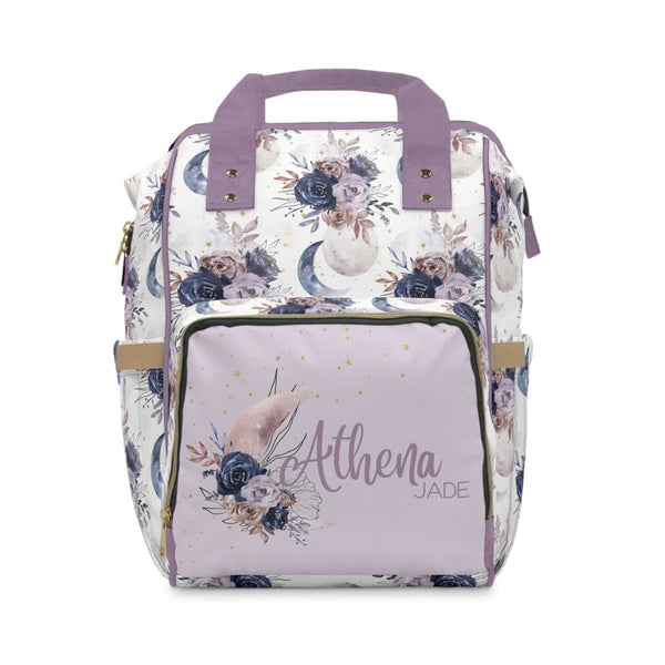 Floral Moon Personalized Backpack Diaper Bag - Floral Moon, gender_girl, text