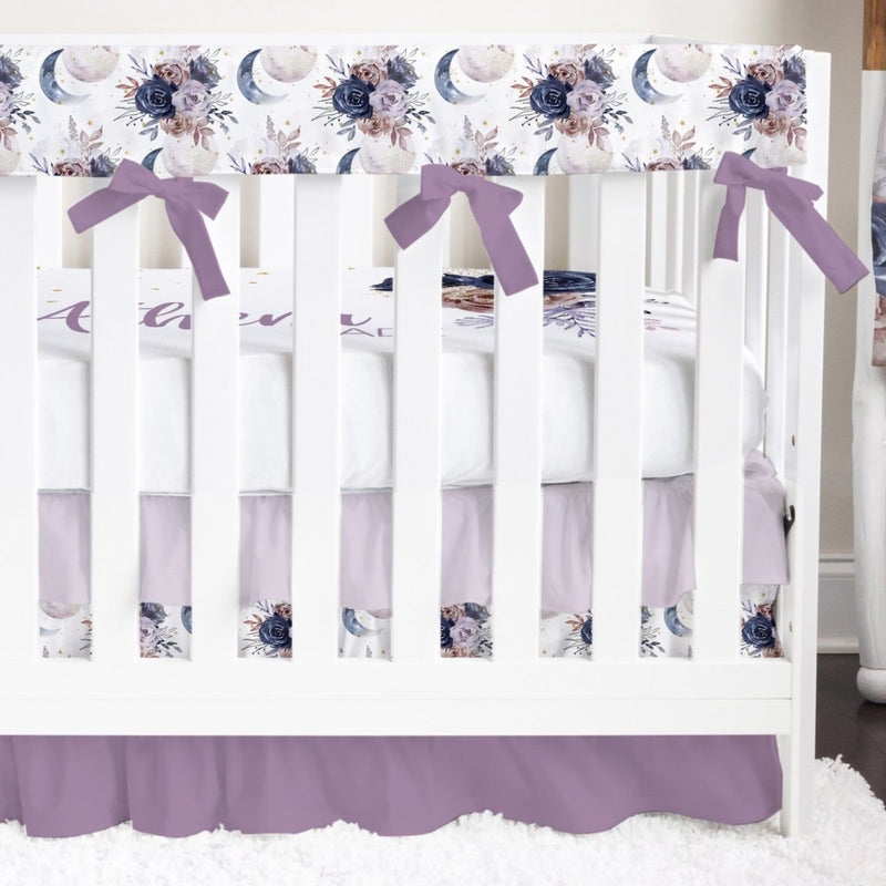 Floral Moon Ruffled Crib Bedding - Floral Moon, gender_girl, text