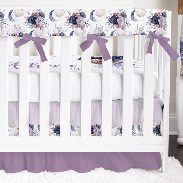 Floral Moon Ruffled Crib Bedding - Floral Moon, gender_girl, text