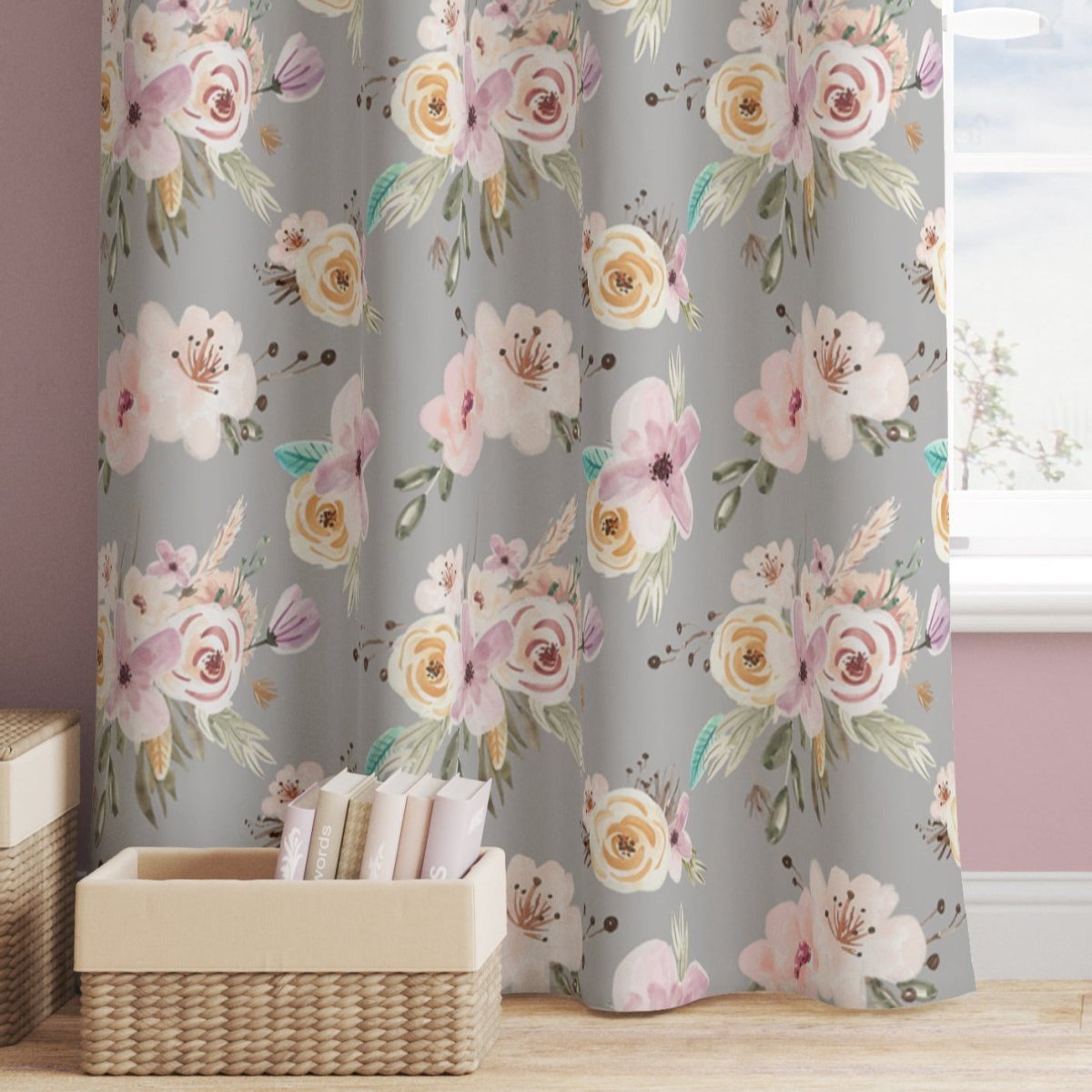 Floral Woodlands Curtain Panel - Floral Woodlands, gender_girl, Theme_Floral