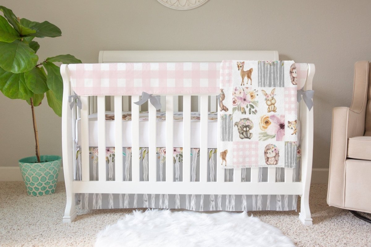 Floral Woodlands Flat Crib Skirt - Floral Woodlands, gender_girl, Theme_Floral