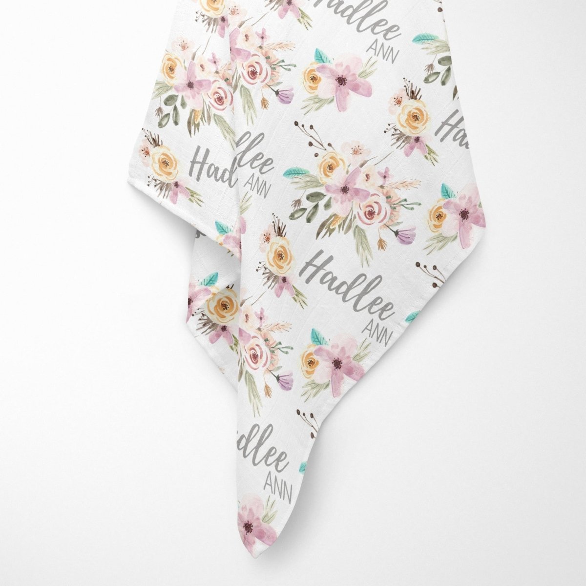 Floral Woodlands Muslin Blanket - Floral Woodlands, gender_girl, text