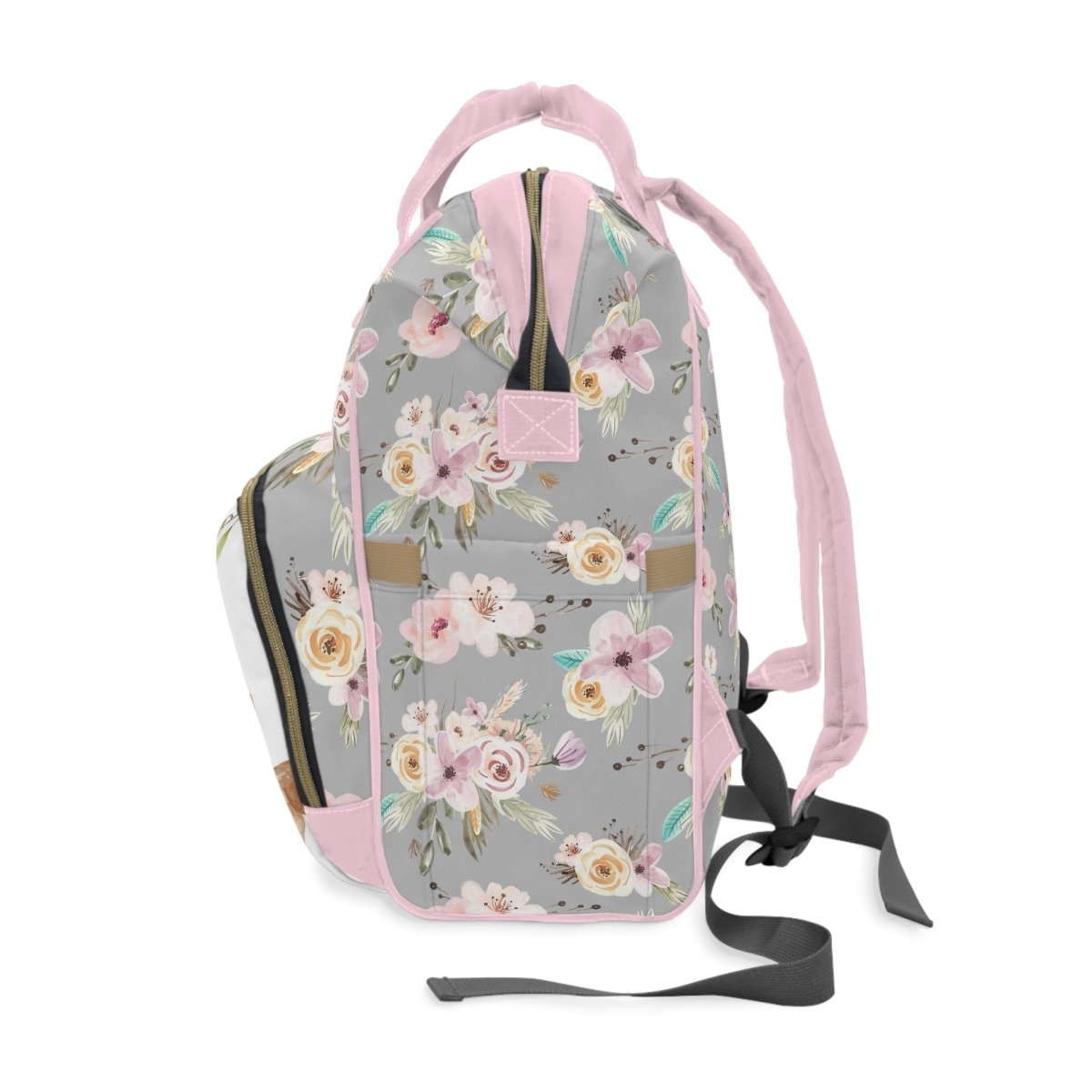 Floral Woodlands Personalized Backpack Diaper Bag - Floral Woodlands, gender_girl, text