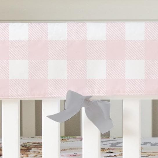 Floral Woodlands Plaid Crib Rail Guards - Floral Woodlands, gender_girl, Theme_Floral