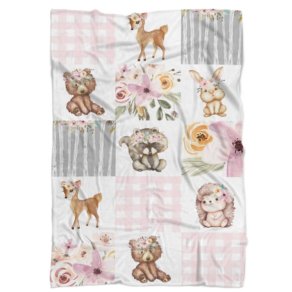 Floral Woodlands Ruffled Crib Bedding - Floral Woodlands, gender_girl, text