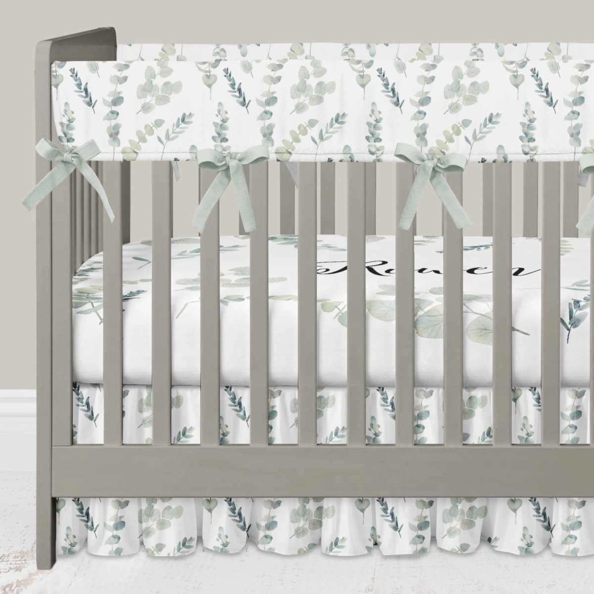 Going Green Bumperless Ruffled Crib Bedding - gender_boy, gender_girl, gender_neutral