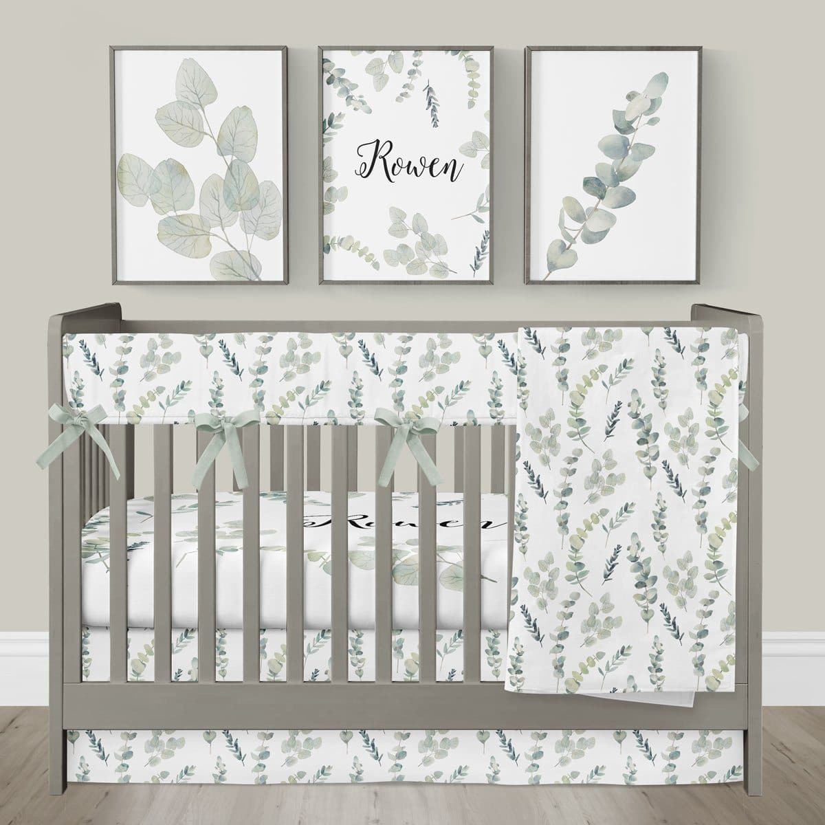 Going Green Leafy Personalized Crib Sheet - gender_boy, gender_girl, gender_neutral