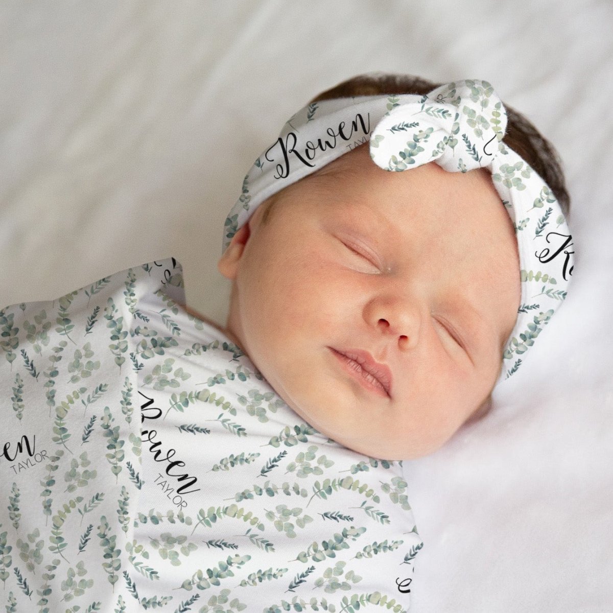 Going Green Personalized Swaddle Blanket Set