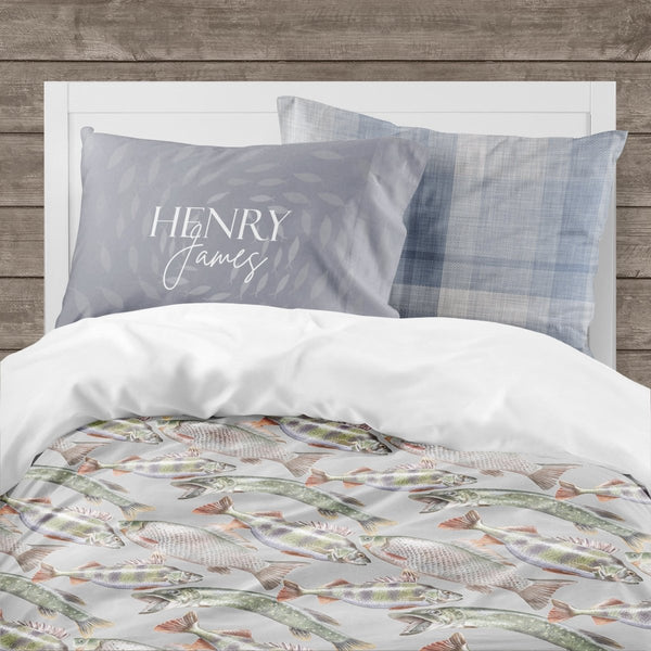 Gone Fishing Kids Bedding Set (Comforter or Duvet Cover) - gender_boy, Gone Fishing, text