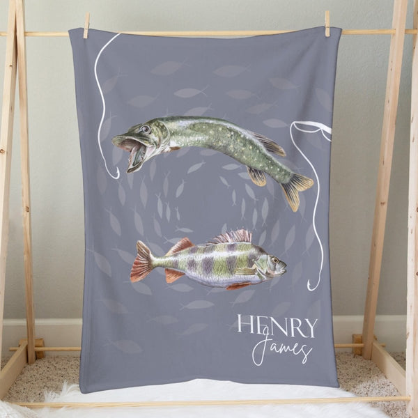Gone Fishing Personalized Minky Blanket
