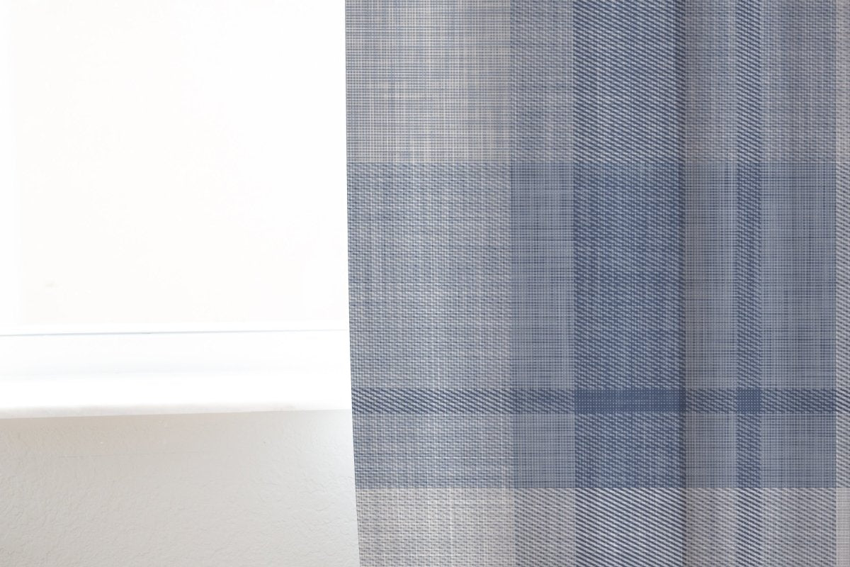 Gone Fishing Plaid Curtain Panel