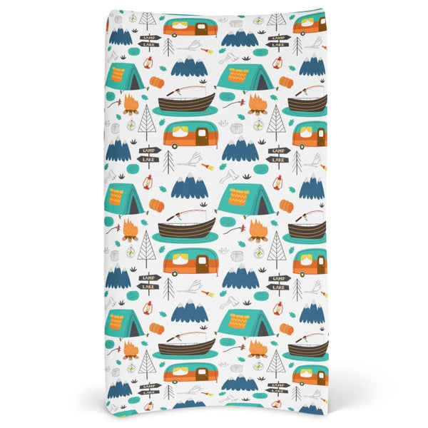 Happy Camper Changing Pad Cover - gender_boy, Happy Camper, Theme_Woodland