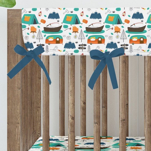 Happy Camper Crib Rail Guards - gender_boy, Happy Camper, Theme_Adventure