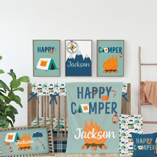 Happy Camper Nursery Collection - Happy Camper, text,