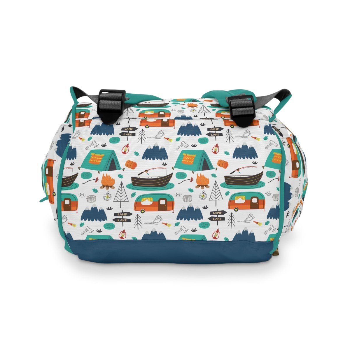 Happy Camper Personalized Backpack Diaper Bag - gender_boy, Happy Camper, text