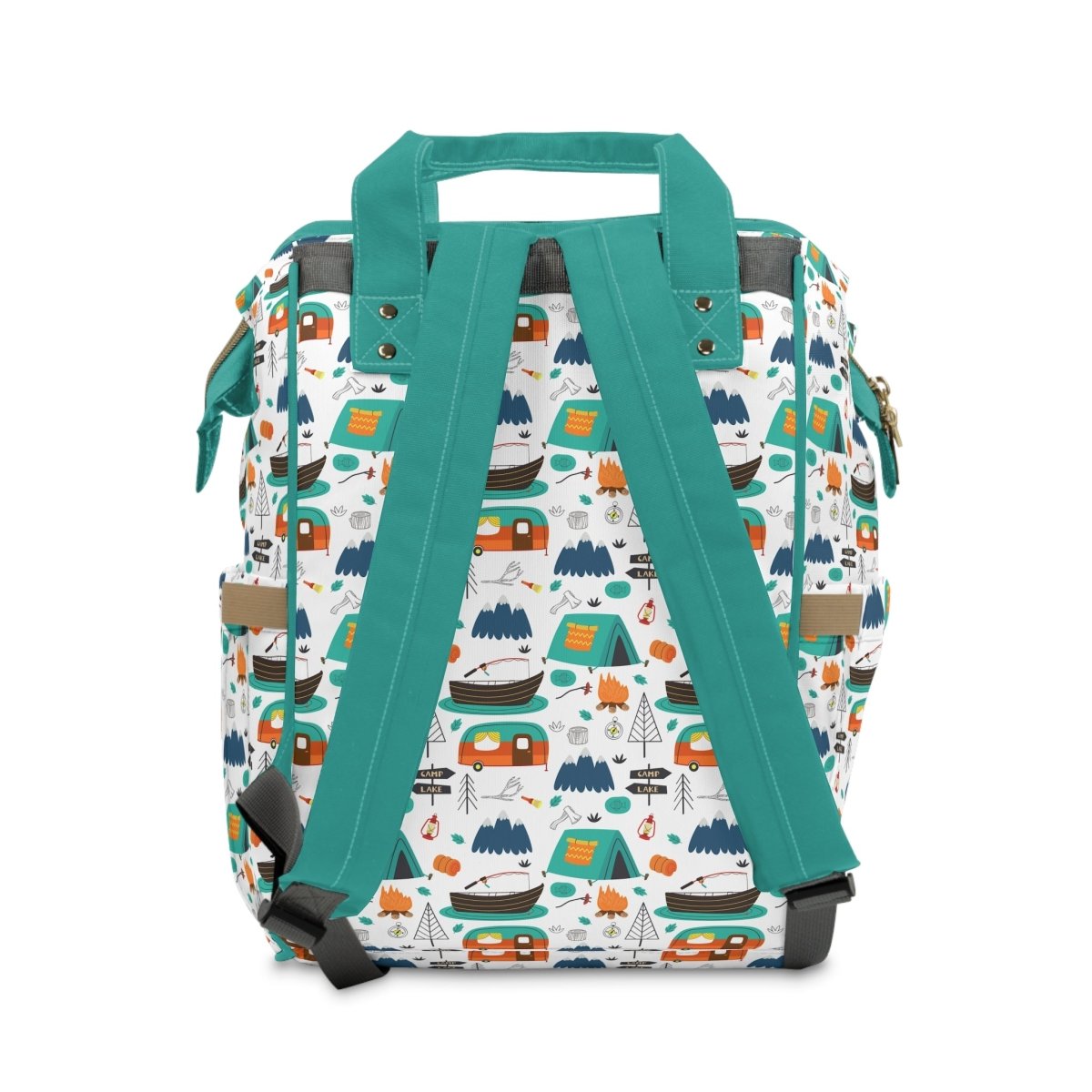 Happy Camper Personalized Backpack Diaper Bag - gender_boy, Happy Camper, text