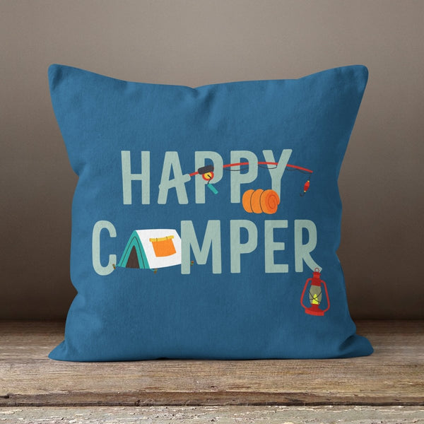 Happy Camper Throw Pillow - Throw Pillow