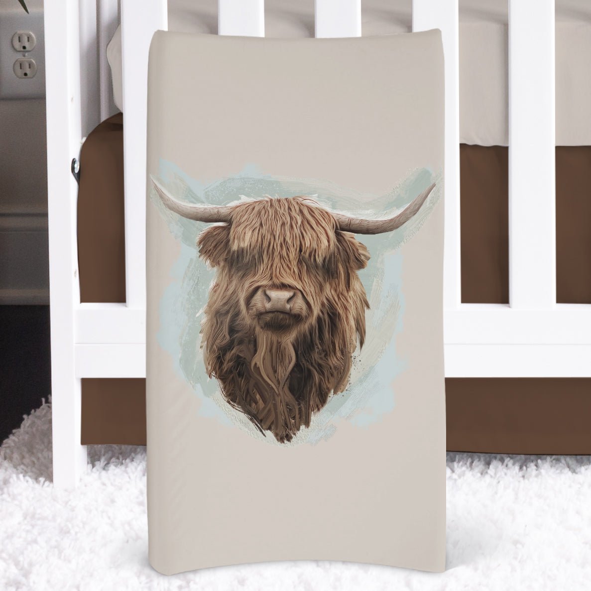 Highland Cow Boy Changing Pad Cover - gender_boy, Highland Cow Boy, Theme_Boho