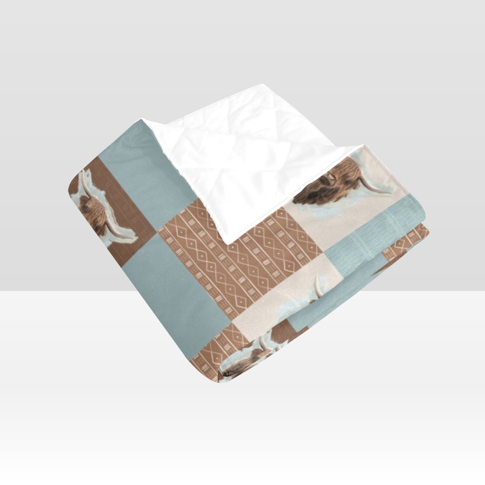 Highland Cow Boy Crib Bedding - gender_boy, Highland Cow Boy, text