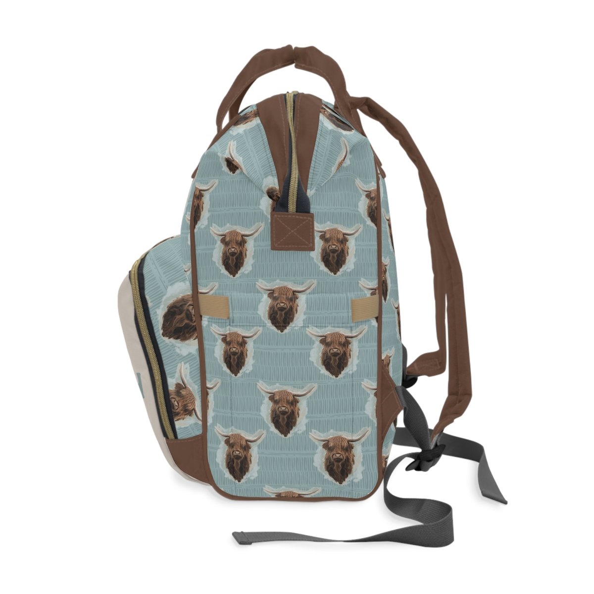 Highland Cow Boy Personalized Backpack Diaper Bag - gender_boy, Highland Cow Boy, text