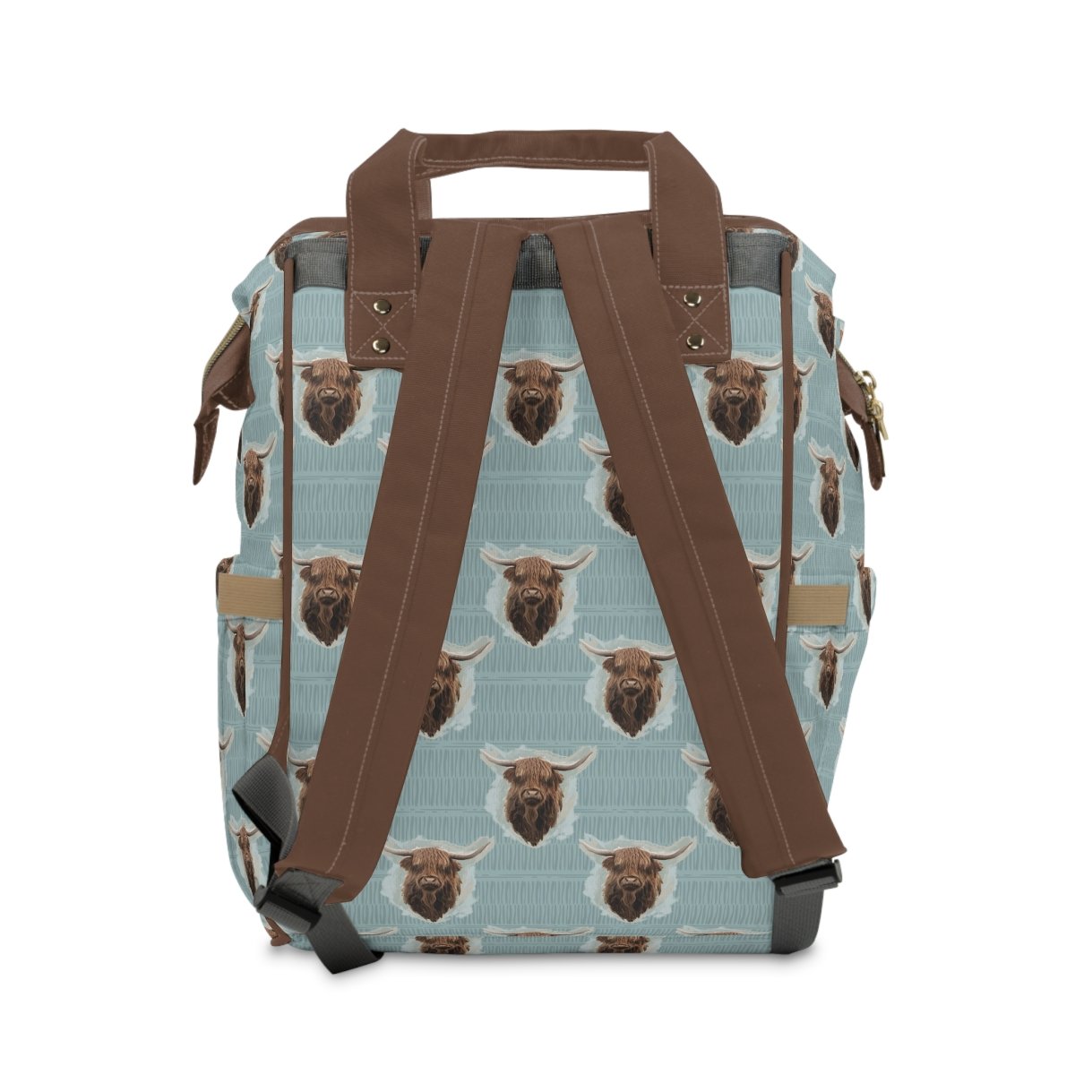 Highland Cow Boy Personalized Backpack Diaper Bag - gender_boy, Highland Cow Boy, text