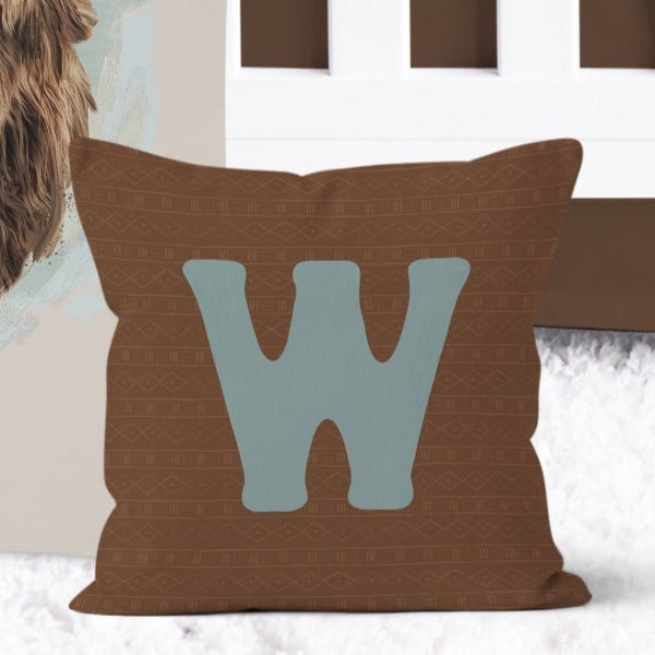 Highland Cow Boy Personalized Throw Pillow - gender_boy, Highland Cow Boy, text