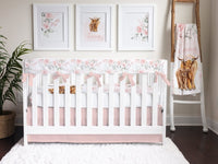 Highland Cow Floral Crib Bedding - gender_girl, Highland Cow Floral, text