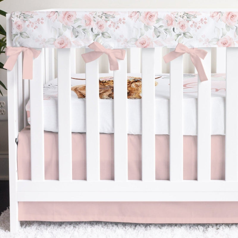 Highland Cow Floral Crib Bedding - gender_girl, Highland Cow Floral, text