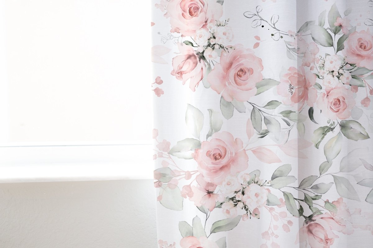 Highland Cow Floral Curtain Panel
