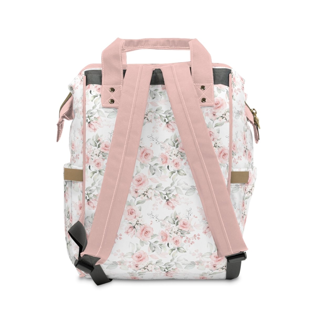 Highland Cow Floral Personalized Backpack Diaper Bag - gender_girl, Highland Cow Floral, text