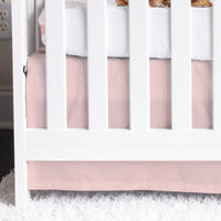 Highland Cow Solid Pink Crib Skirt - gender_girl, Highland Cow Floral, Theme_Boho