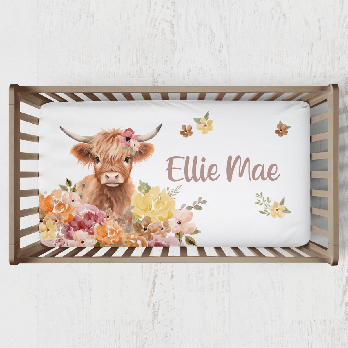 Highland Cow Wildflower Nursery Collection - gender_girl, Highland Cow Wildflower, text