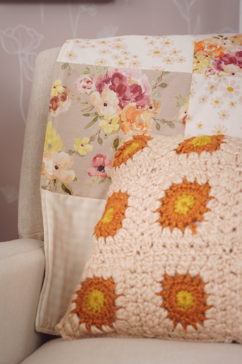 Highland Cow Wildflower Patchwork Quilt - gender_girl, Highland Cow Wildflower, Theme_Boho