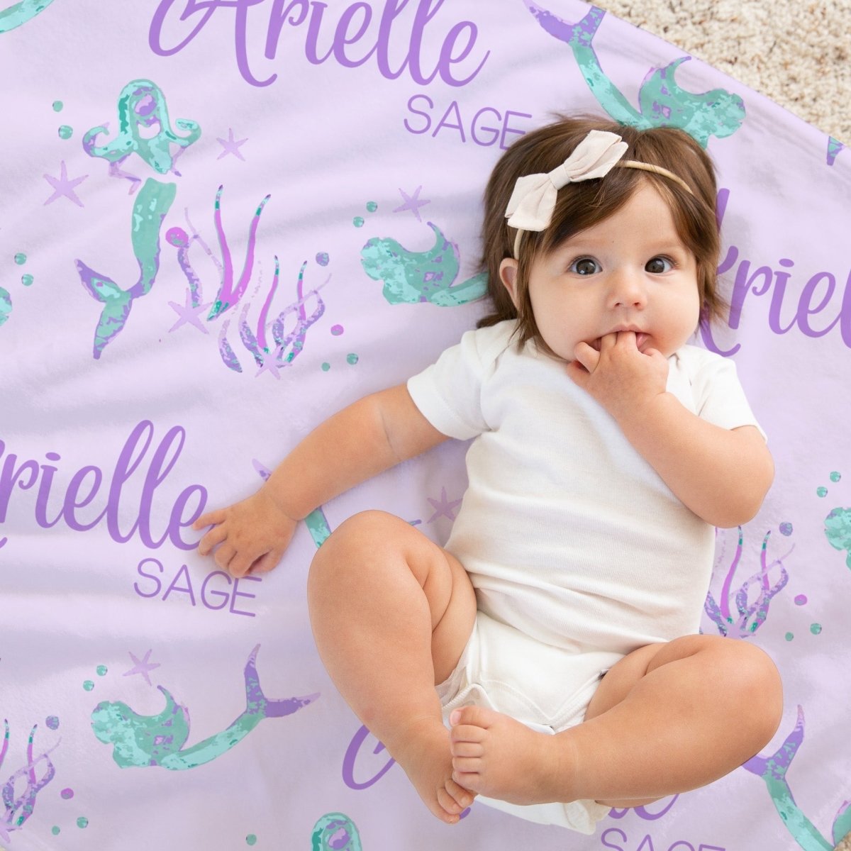 Jewel Mermaids Personalized Baby Blanket - Minky Blanket