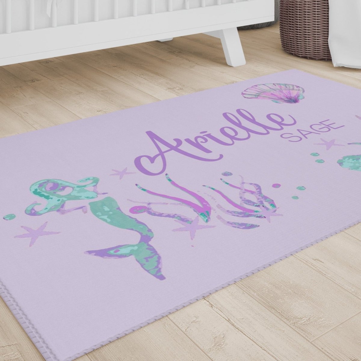 Jewel Mermaids Personalized Nursery Rug - gender_girl, Jewel Mermaids, text