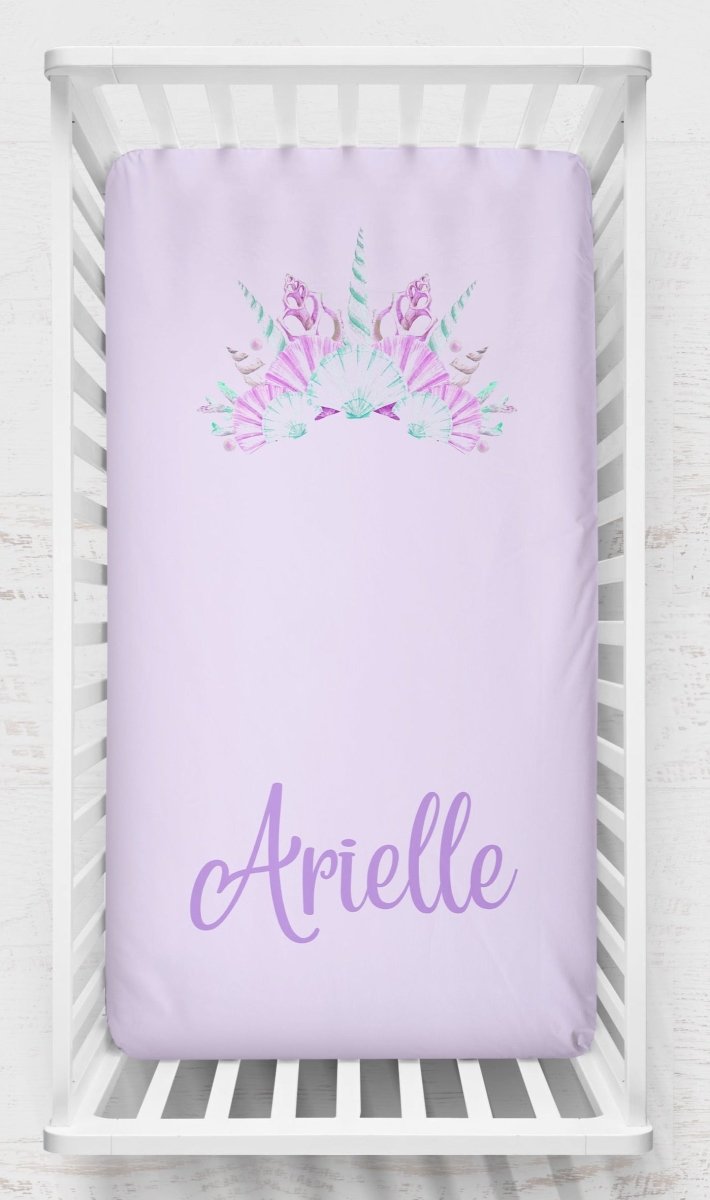 Jewel Mermaids Scales Personalized Crib Bedding - gender_girl, Jewel Mermaids, text
