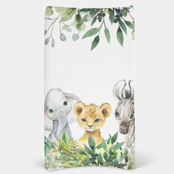 Leafy Jungle Animal Changing Pad Cover - gender_boy, Leafy Jungle, Theme_Jungle