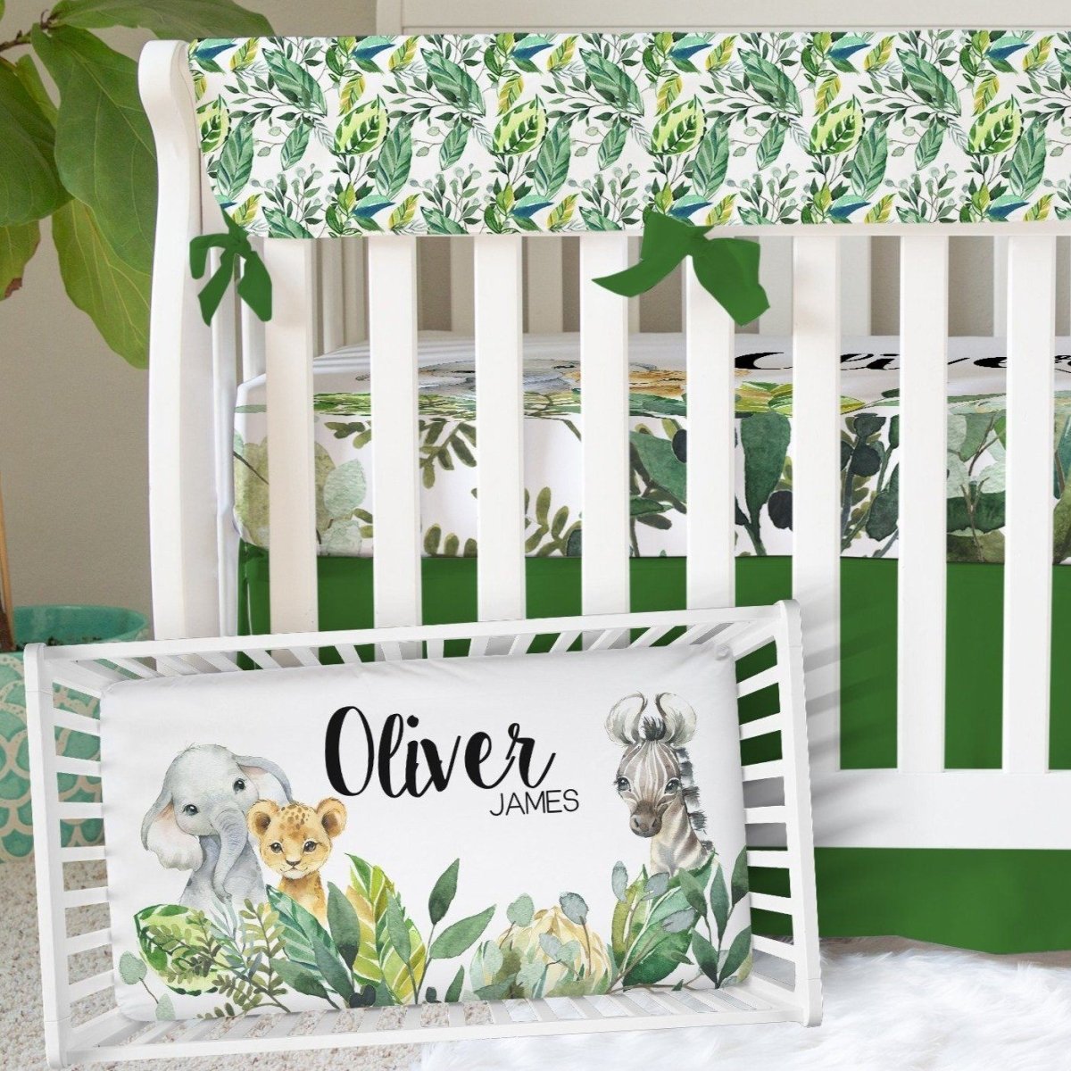 Leafy Jungle Crib Bedding - gender_boy, Leafy Jungle, text