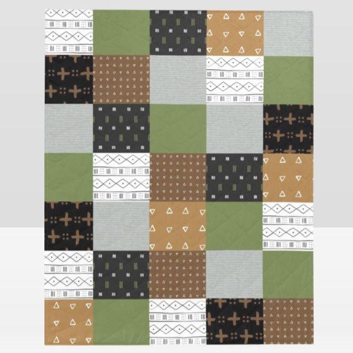 Leafy Jungle Mudcloth Crib Bedding - gender_boy, Leafy Jungle, text