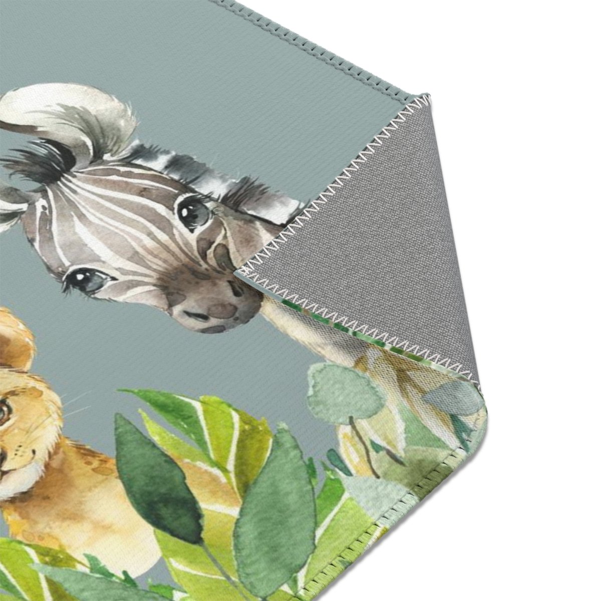 Leafy Jungle Nursery Rug - gender_boy, Leafy Jungle, text