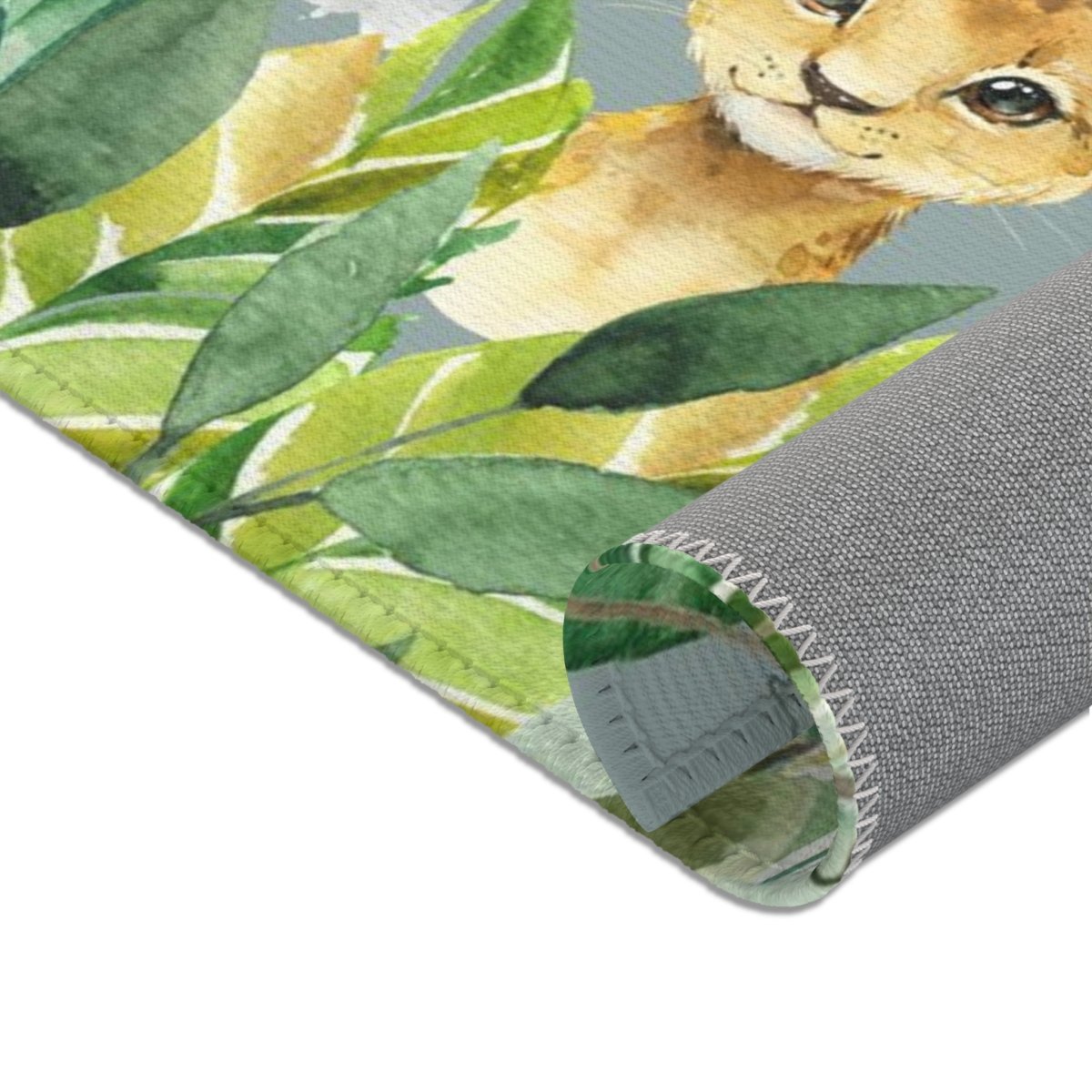 Leafy Jungle Nursery Rug - gender_boy, Leafy Jungle, text