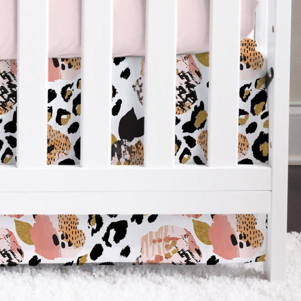 Leopard Love Crib Skirt - gender_girl, Leopard Love, Theme_Floral