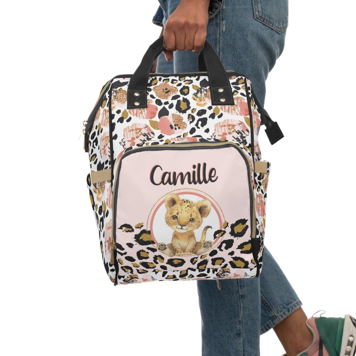 Leopard Love Personalized Backpack Diaper Bag - gender_girl, Leopard Love, text