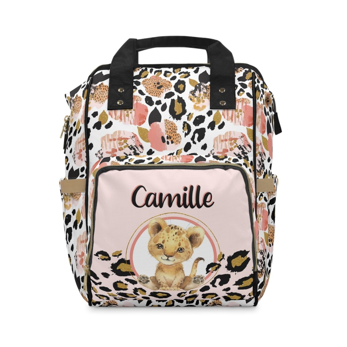 Leopard Love Personalized Backpack Diaper Bag - gender_girl, Leopard Love, text